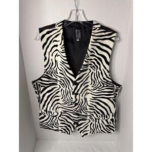 Marc Baxis Los Angeles Zebra Print Velvet Vest  for Neiman Marcus Size Large